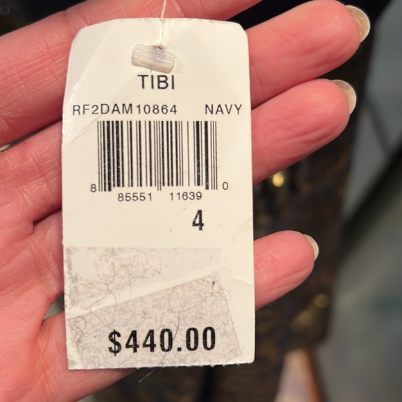 Tibi Navy and Gold Jacquard dress sz 4 NWT - Picture 9 of 9